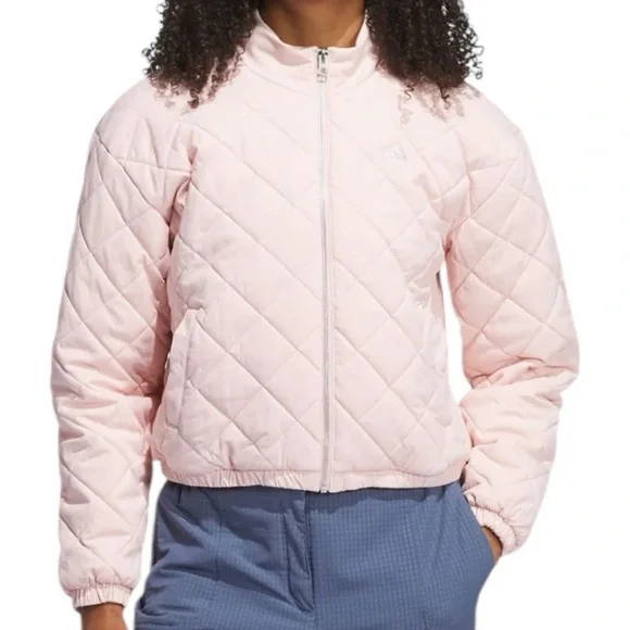 NWT ADIDAS go to golf Pink Quilted Jacket retail &150 - Picture 4 of 11